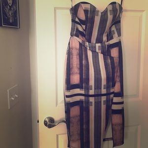 Strapless ASOS dress with slit